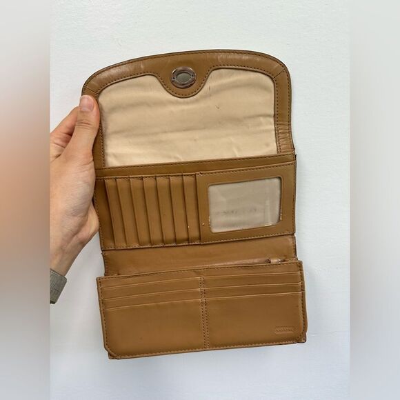 Rare Coach Cream Leather Park Python Embossed Wallet Turn Lock - Picture 8 of 9